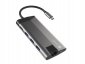 Natec Stacja dokująca Multiport Fowler Plus USB-C PD, 3x USB 3.0, HDMI 4K, RJ45, SD, micro SD 