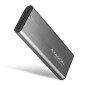 AXAGON Obudowa zewnętrzna, aluminiowa, bezśrubowa, EEM2-SG2, USB-C 3.2 Gen 2 - M.2 NVMe & SATA SSD 