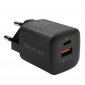 Qoltec Ładowarka sieciowa 35W GaN ULTRA | 5-20V | 2.25-3A | 1 x USB typeC PD | 1 x USB | Czarna 