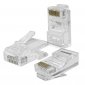 Qoltec Wtyk przelotowy złącze RJ45 | CAT5e | UTP | Pass Throuh | Pozłacane styki | 100 sztuk 