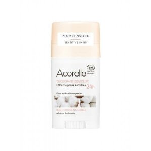 Acorelle - Organiczny dezodorant w sztyfcie z ziemią okrzemkową Cotton Powder 45g