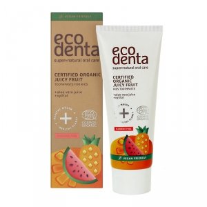 Ecodenta - Certified Organic Juicy Fruit Kids Toothpaste soczyście owocowa pasta do zębów dla dzieci o smaku gumy balonowej 75ml