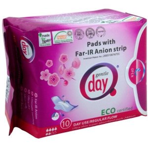 Gentle Day - Pads With Far-IR Anion Strip podpaski higieniczne na dzień z paskiem anionowym eco 10szt