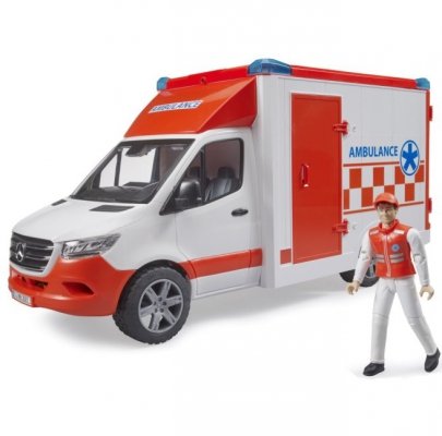 BRUDER 02676 Zabawka Auto Sprinter Ambulans z ratownikiem i sygnałami