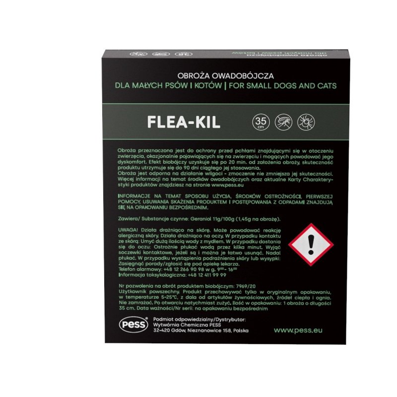 Pess Flea-Kil 35cm Obroża owadobójcza dla małych psów i kotów