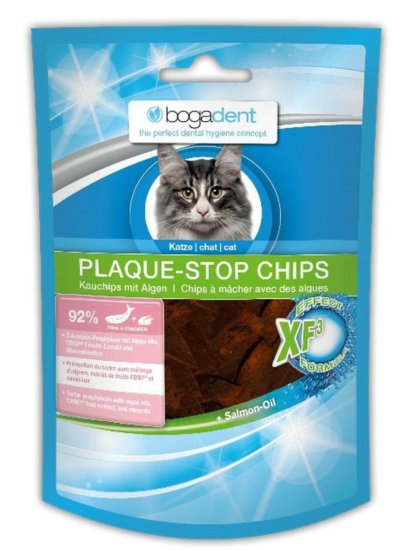 Bogadent Plaque-Stop Chips Fish 50g przysmak przeciw osadom nazębnym z Rybą dla kotów