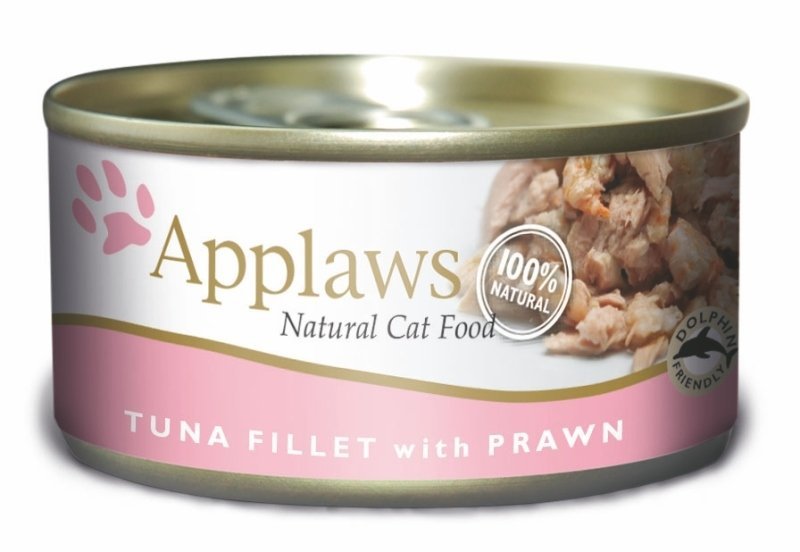 Applaws Tuńczyk Krewetki 156g puszka Naturalna mokra karma dla kota
