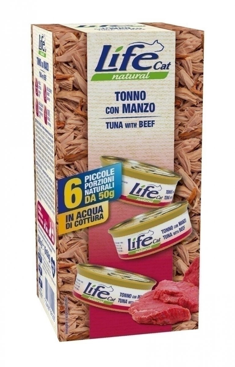 Mokra karma dla kota – Life Cat Tuna &amp; Beef multibox 6×50 g