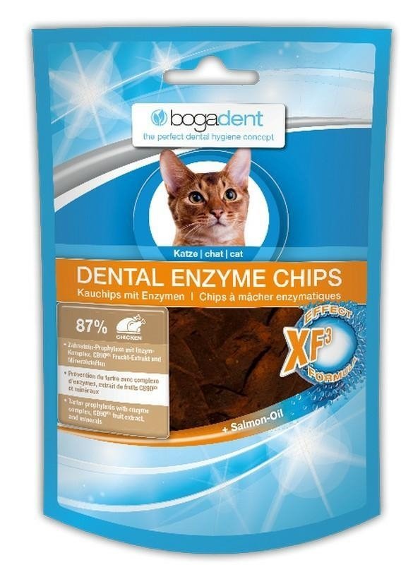 Bogadent Dental enzyme Chips Chicken 50g przysmak p/osadom nazębnym dla Kotów