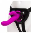 Wibryjący strapon- Happy Rabbit Rechargeable Vibrating Strap-On Harness Set Purple