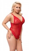Cottelli Collection Kuszące Body - Crotchless Body red 4XL