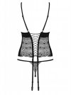 Bielizna - gorset i stringi czarny  S/M