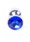 BossSeries Korek Analny-Jewellery Silver PLUG- Dark Blue