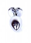 BossSeries Korek Analny-Jewellery Silver  Heart PLUG- Black
