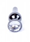 BossSeries Korek Analny-Jewellery Dark Silver BUTT PLUG- Clear