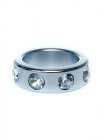 BossSeries Pierścień Erekcyjny-Metal Cock Ring with Cristal Diamonds Small
