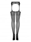 Pończochy + Pas Obsessive Garter stockings czarne S/M/L