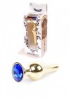 BossSeries Korek Analny - Jewellery Gold BUTT PLUG- Dark Blue