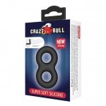 CRAZY BULL - Ring, Super Soft Silicone-Podwójny Pierścień Erekcyjny