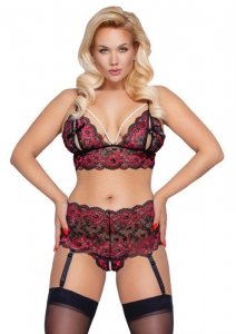 Cottelli Collection Olśniewająca Bielizna - Bra Set Pearl 3XL/4XL
