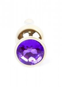 BossSeries Korek Analny - Jewellery Gold BUTT PLUG- Purple