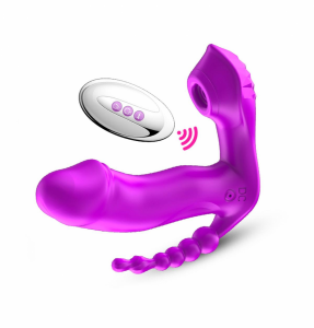  FOX Stymulator-Silicone Panty Vibrator USB, 7 vibrations, Heating, 7 Frequency Of Sucking, Purple