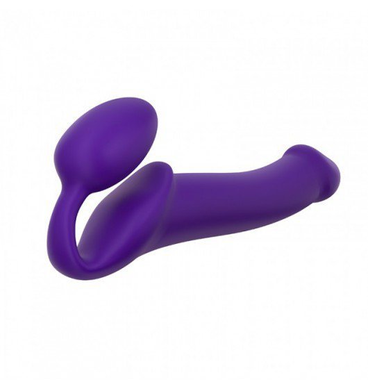 STRAP-ON ME  Silicone bendable strap-on Purple L