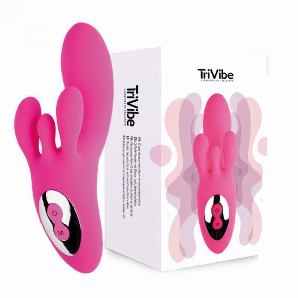 FeelzToys Wibrator Króliczek  - TriVibe G-Spot Vibrator with Clitoral &amp; Labia Stimulation Pink