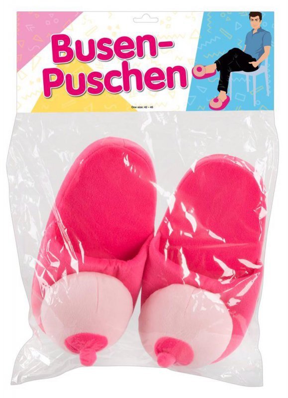 Slipper Boobs pink - Pluszowe Męskie Papcie roz.42-45