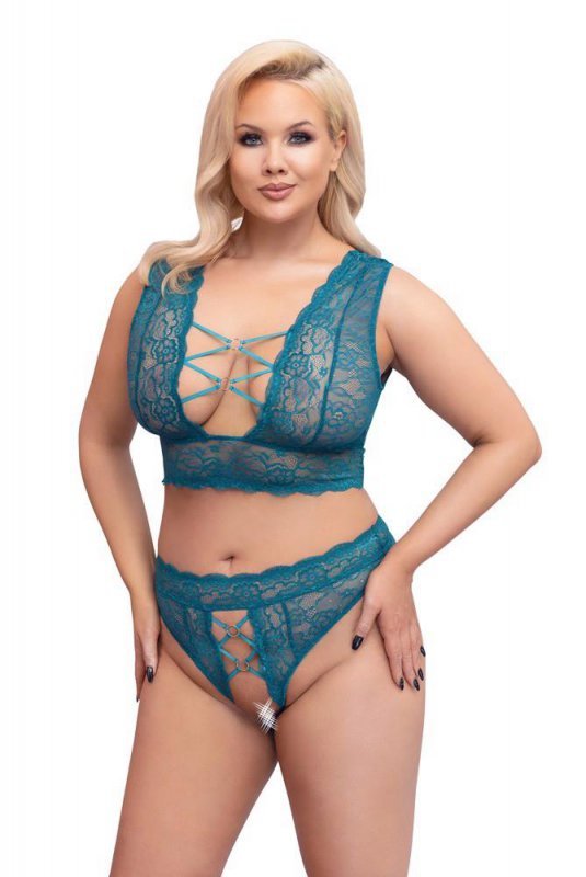 Cottelli  Collection Seksowna Bielizna - Bra Set teal XL