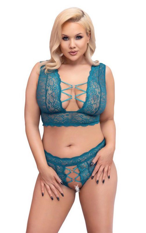 Cottelli  Collection Seksowna Bielizna - Bra Set teal XL
