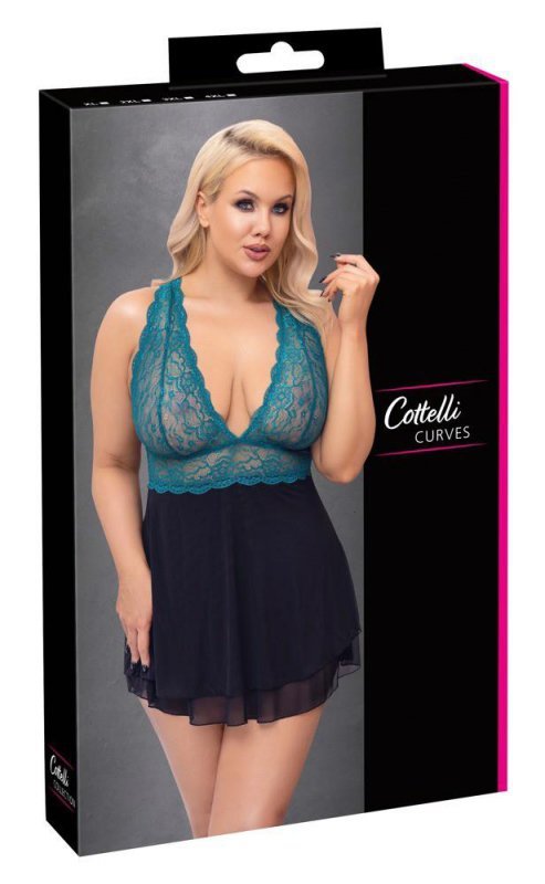 Cottelli Collection Erotyczna Babydoll - Babydoll petrol2XL