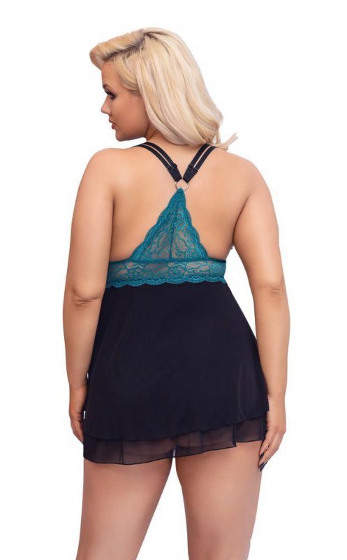 Cottelli Collection Erotyczna Babydoll - Babydoll petrol2XL