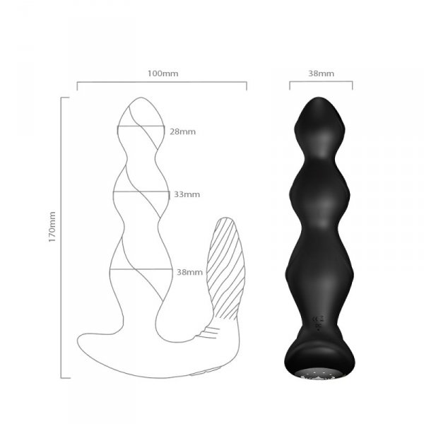 BOSS SERIES Wibrujący Korek Analny+PIlot - Maxfun black