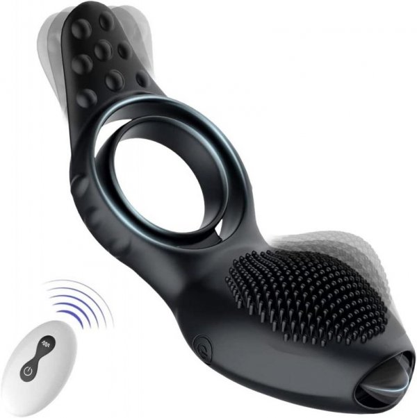 BossSeries Remote powerful Tognue simulate cock ring-Pierścień Wibrujący 