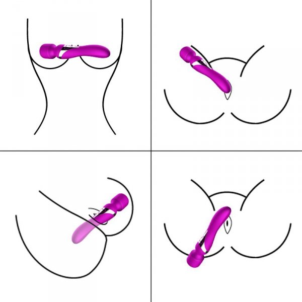  FOX Stymulator-Silicone Dual Massager USB 7+7 Function Purple