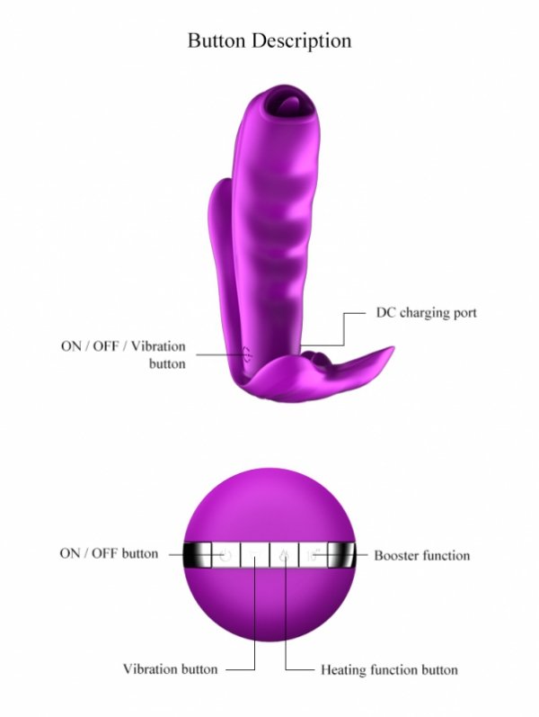 FOX SHOW Masażer do majtek Stymulator-Silicone Panty Vibrator USB 7 Function / Heating