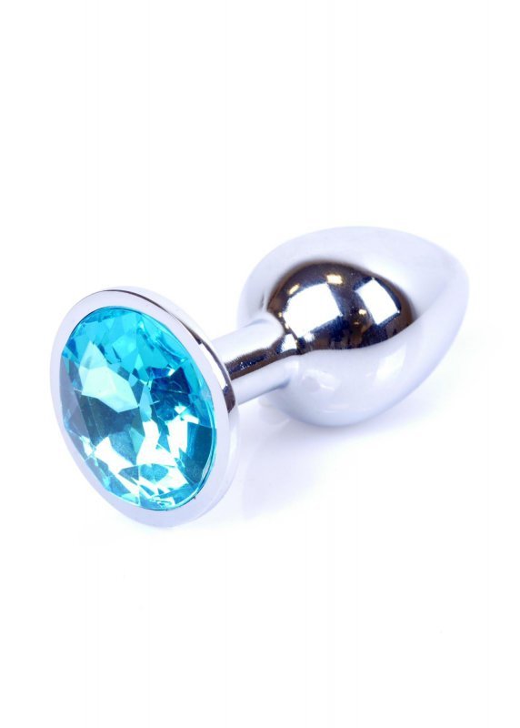 BossSeries Korek Analny-Jewellery Silver PLUG- Light Blue