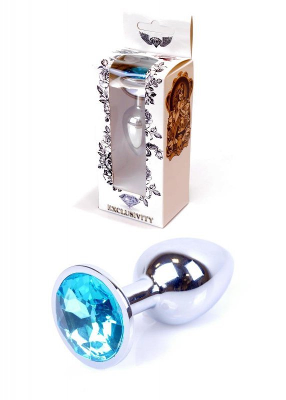 BossSeries Korek Analny-Jewellery Silver PLUG- Light Blue