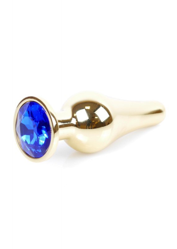BossSeries Korek Analny - Jewellery Gold BUTT PLUG- Dark Blue
