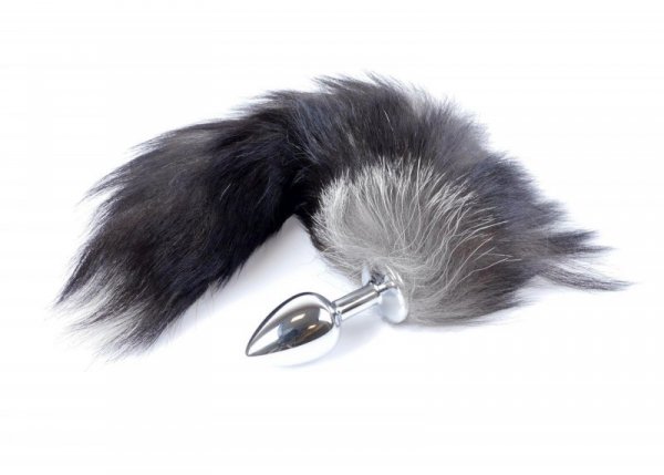 BossSeries Korek Analny -Fox TAIL- Black XXL