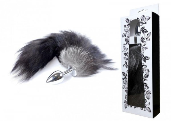 BossSeries Korek Analny -Fox TAIL- Black XXL