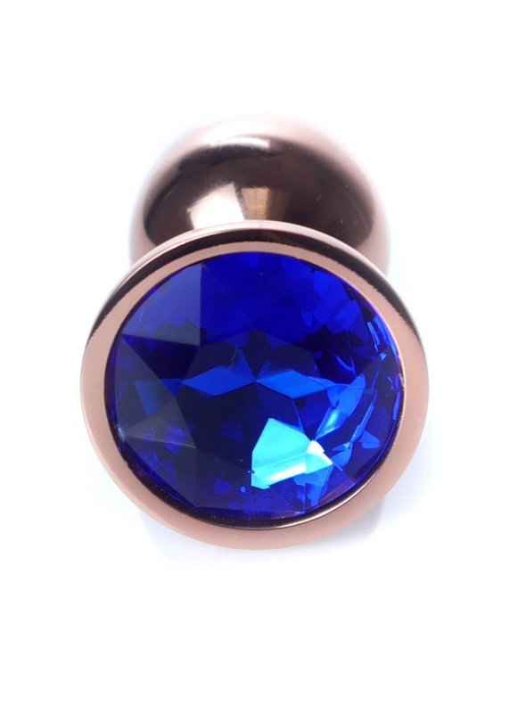BossSeries Korek Analny-Jewellery Red Gold PLUG- Dark Blue