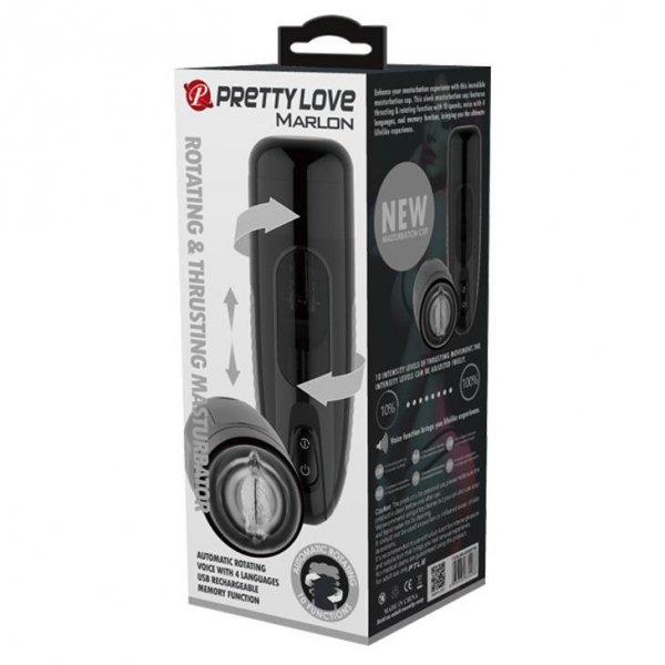 PRETTY LOVE - MARLON Automatic Rotating &amp; Thrusting 10 Function, USB / Voice-Masturbator