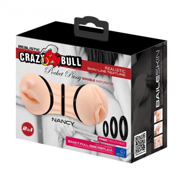 CRAZY BULL - NANCY, Pocket Pussy, DOUBLE MASTURBATOR-Sztuczna Pochwa