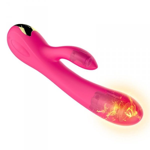 FOX SHOW Wibrator-Silicone Vibrator USB 7 Function + Booster / Heating