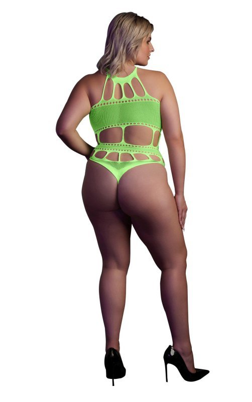 Body with Grecian Neckline - Neon Green - XL/XXXXL