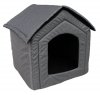 Hundehaus Hundebett Katzenhöhle Hundebox - Grau Leinengewebe-Optik M