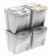 Mülleimer Abfalleimer Mülltrennsystem 3x25L Box Weiß