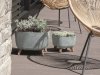 Blumentopf Schüssel mit Füßen Quadrat Pflanztopf Beton-Optik - 400 Creme